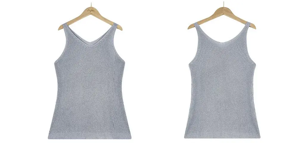 Get Ready For Summer 2024 With Our Sexy V-Neck Knitted Tank Top For Women - Loose And Stylish! 20 Kf S0D7C9Ed194A548Dc8E64Ae28F6Ebfee1T
