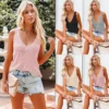 Kf S2E2Bc1A3Ea7C4E90Aff10B62Aa41Cc47T 2024 Summer New V Neck Solid Knitted Tank Top Loose Large Sexy Camisole For Women Crop