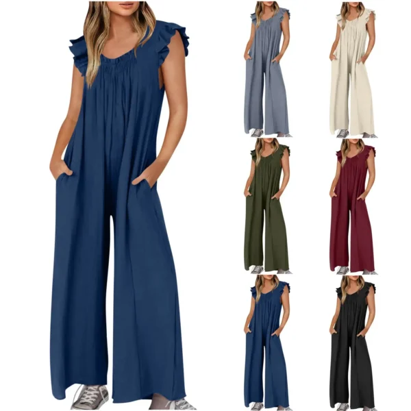 Spring/Summer Fashion: Discover The Versatility Of Our Women'S Clothing Jumpsuit With Pocket And Wide Leg Design - Image 2