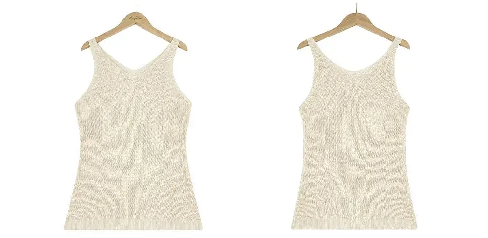 Get Ready For Summer 2024 With Our Sexy V-Neck Knitted Tank Top For Women - Loose And Stylish! 22 Kf S4D6C0B2Ec50A418F960A9F16614633D5T