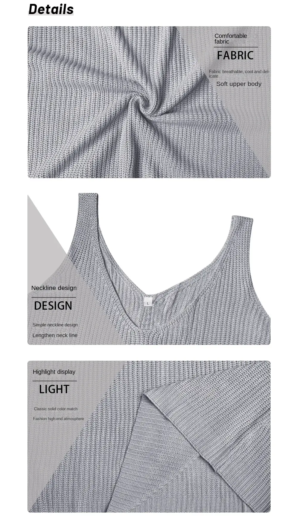Get Ready For Summer 2024 With Our Sexy V-Neck Knitted Tank Top For Women - Loose And Stylish! 14 Kf Sa050F98461214F60A7392A830A5Cc233T
