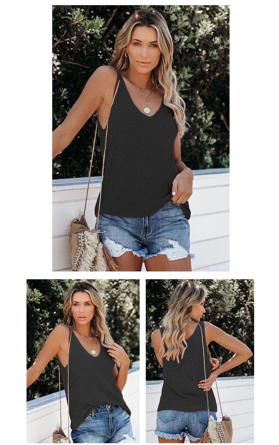 Get Ready For Summer 2024 With Our Sexy V-Neck Knitted Tank Top For Women - Loose And Stylish! 27 Kf Sa55Fe81876C74F58Ae2D58904Fe74Bd5N