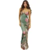 Kf Sae31066A236747B09F5Ddfe72B88028Aq Autumn New Womens Long Skirt Holiday Temperament Slim Print Design Suspender Dress Female