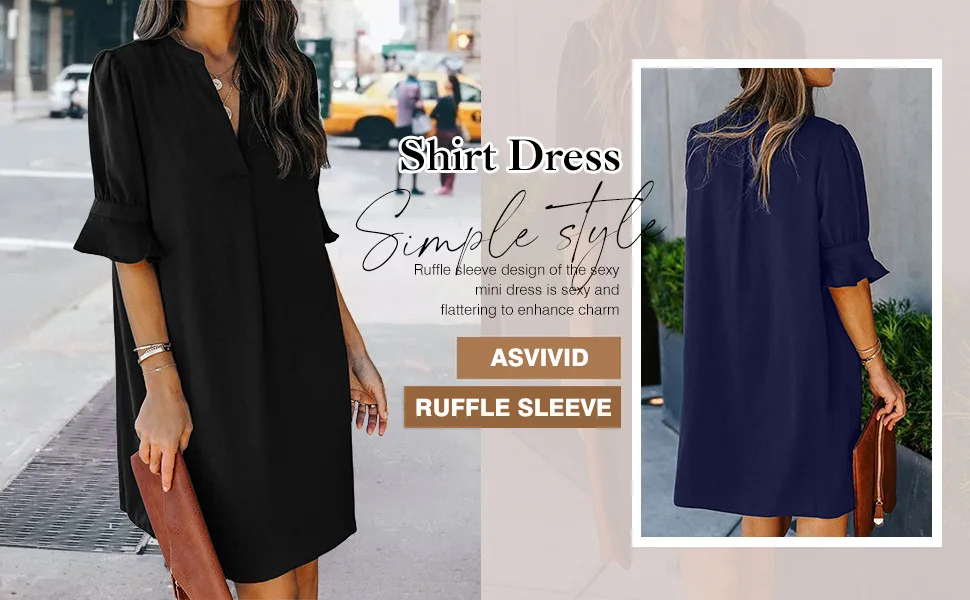 Stay Cool And Stylish This Summer With Our Chiffon Dress V-Neck For Women - Perfect For Casual Days! 9 Undefined