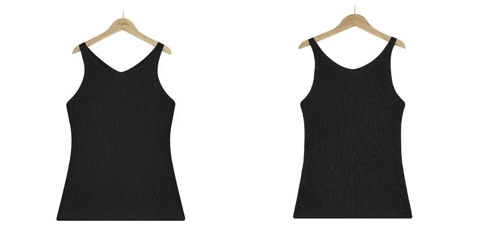 Get Ready For Summer 2024 With Our Sexy V-Neck Knitted Tank Top For Women - Loose And Stylish! 18 Kf Sbfe7405564524De5Bcc51788C946C82Dy