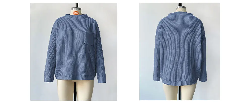 Stay Cozy And Chic With Our Winter Autumn Turtleneck Sweater - Featuring A Stylish Pocket Decoration And Solid Color Design! 26 Kf Sce40009A20B24E81Af8Ec3854De471Bb1