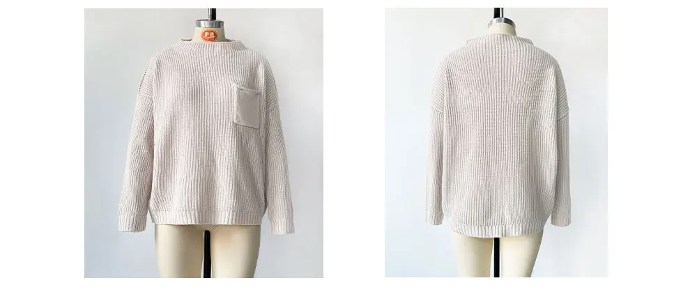 Stay Cozy And Chic With Our Winter Autumn Turtleneck Sweater - Featuring A Stylish Pocket Decoration And Solid Color Design! 27 Kf Sec9Bf34E2Ea04Abab64A6A8D43C6080Dh