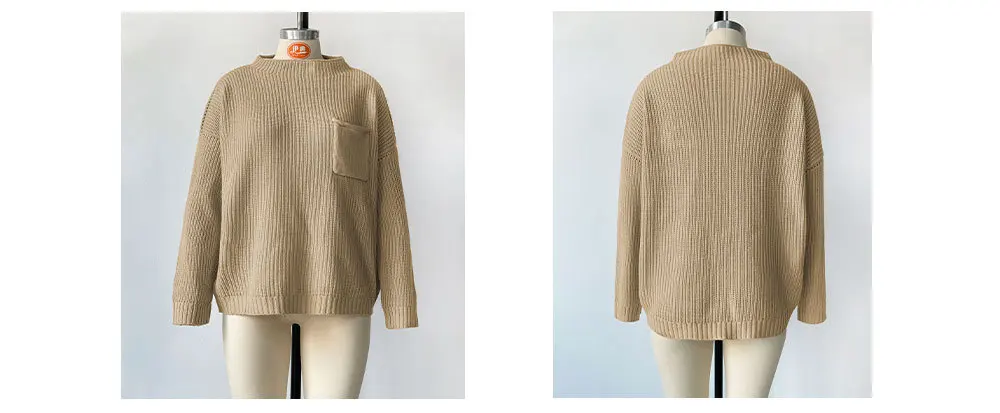 Stay Cozy And Chic With Our Winter Autumn Turtleneck Sweater - Featuring A Stylish Pocket Decoration And Solid Color Design! 25 Kf Sf17F06068C244De29C4Abaf381Fc870Ae