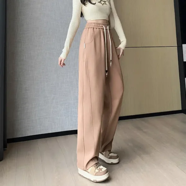 Upgrade Your Wardrobe With The Trendy Spring Summer Drawstring Wide Leg Pants - Available In High Waist And Large Sizes For Ultimate Comfort And Style!