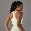 High-Waist Polka Dot Jacquard Yoga Pants for Women - Seamless Knitted Hip-Lifting Gym Suit for Running & Golf - White-1052, L