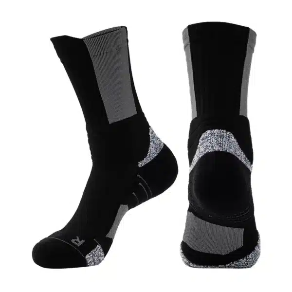 Elite Long High-Top Basketball Socks For Men | Professional Outdoor Running Sports Socks With Towel Bottom - Image 22
