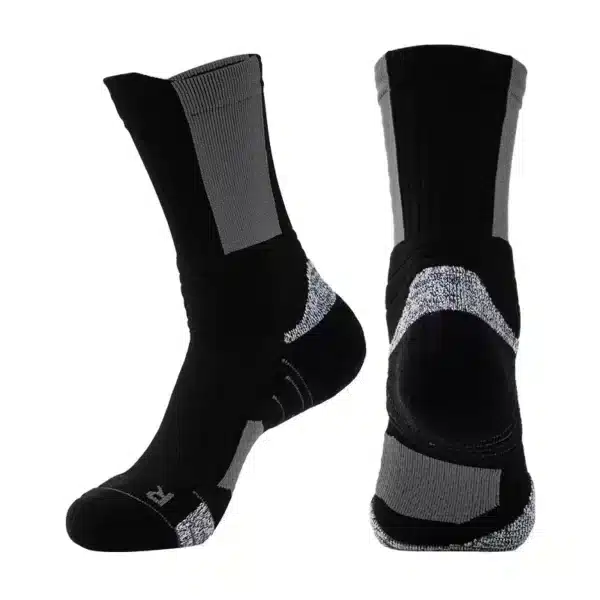 Elite Long High-Top Basketball Socks For Men | Professional Outdoor Running Sports Socks With Towel Bottom - Image 19