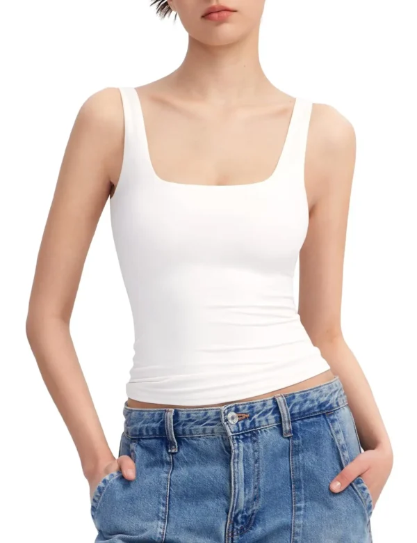 2024 Fashion Trend Alert: Sexy Square Neck Suspenders Vest For Women - Sleeveless Tank Top - Image 13