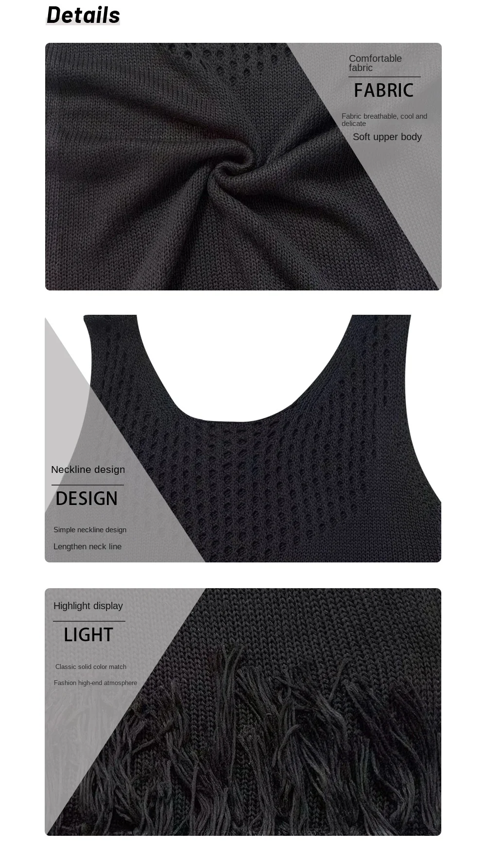2024 Summer Fashion: Handmade Tassel Women'S Tank Top With Hollow Out Knitwear And Round Neck ! 13 Kf S22C193897635444Fb6143Fb751Ab3173Z