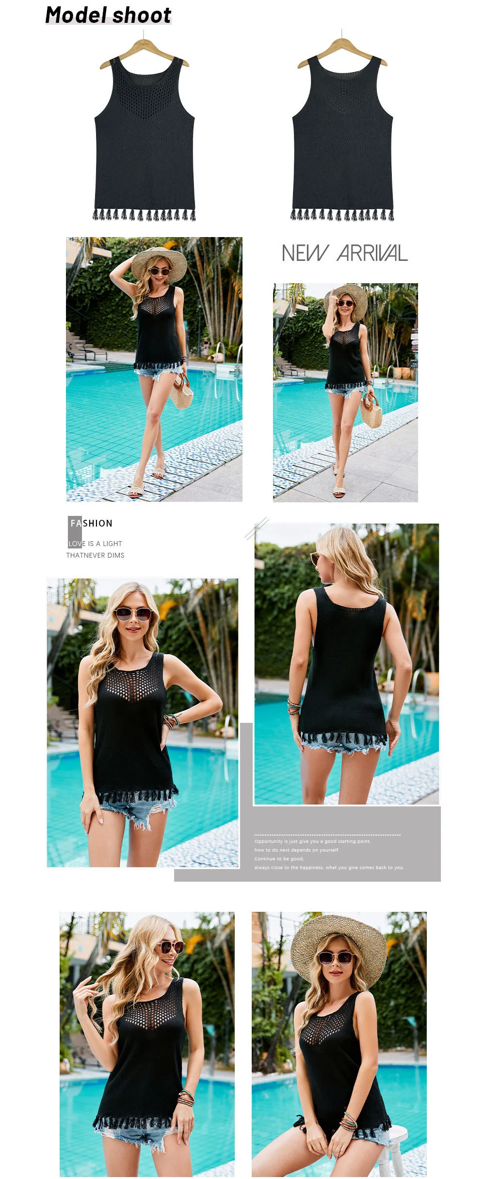 2024 Summer Fashion: Handmade Tassel Women'S Tank Top With Hollow Out Knitwear And Round Neck ! 14 Kf S25E8Defc509948A39B6A2D7C294F889Cz