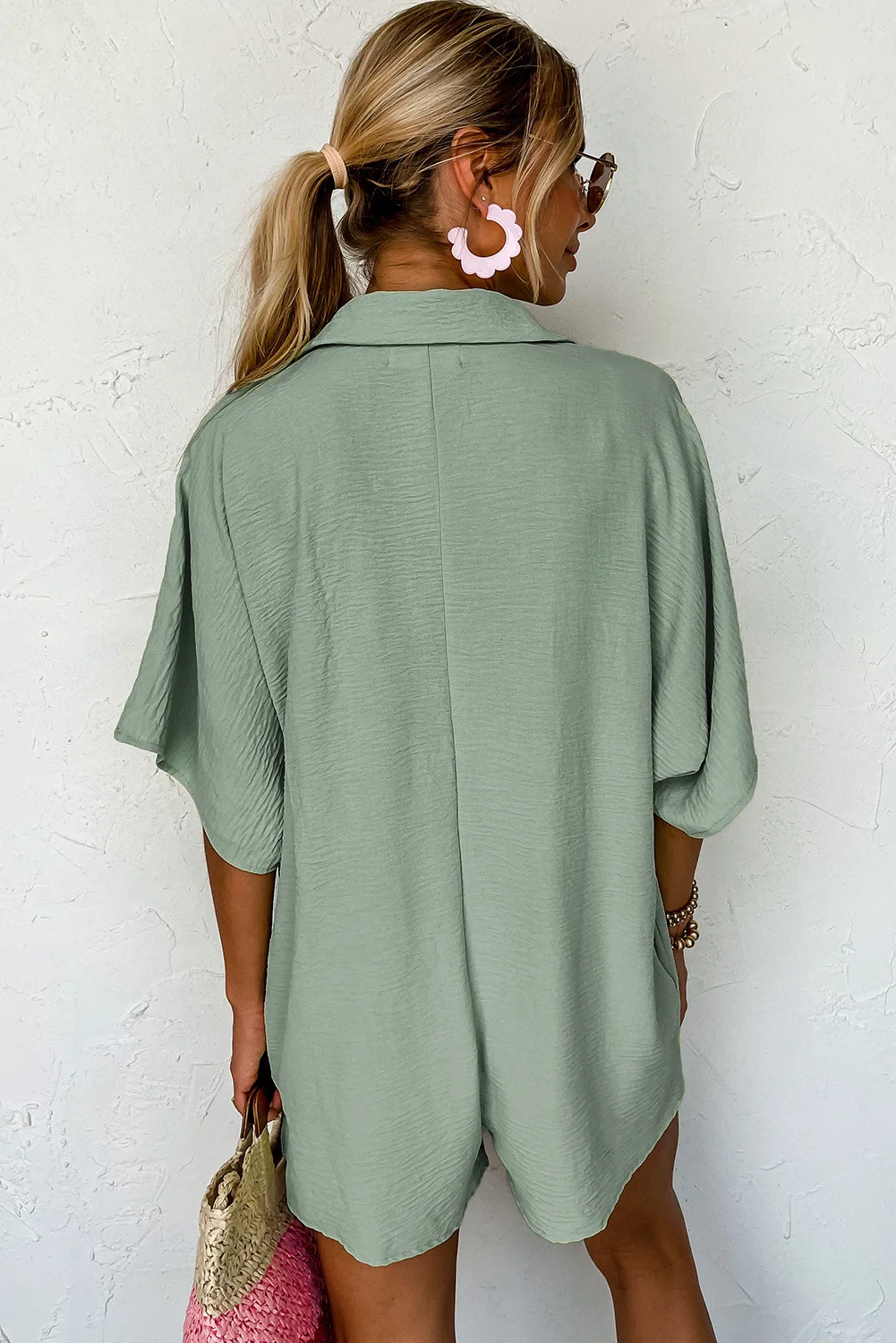 2024 Summer Women'S Shirt Jumpsuit: Comfortable, Loose Fit With Split Sleeves And Pocket Detail 13 Kf S28856Fdb7E8E4731904Ece492D4C7E74U