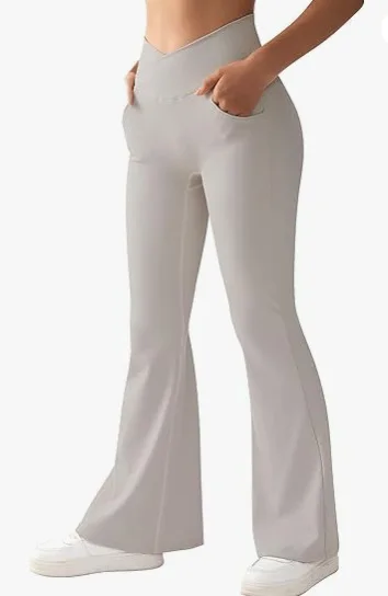 2024'S Must-Have: Women'S Sexy Ribbed Cross Yoga Pants With Pockets And High Waisted Flared Design 19 Kf S343E5853C8F5490B86Ce119A9B0D2Bd0P