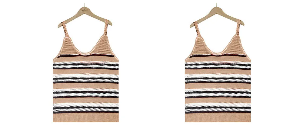 Stay Cool And Stylish With Our 2024 Summer Women'S V-Neck Stripe Knitted Tank Top - Made With Ice Silk For A Loose And Comfortable Fit! 20 Kf S3A213Cc9Dc3A43B49A51647C60Ed8D45J