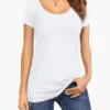 Stay Cool and Stylish this Summer with Our Women's Slim Fit Tshirts Top - Perfect for Any Occasion! - white, XXL