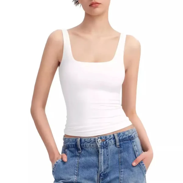 2024 Fashion Trend Alert: Sexy Square Neck Suspenders Vest For Women - Sleeveless Tank Top - Image 5