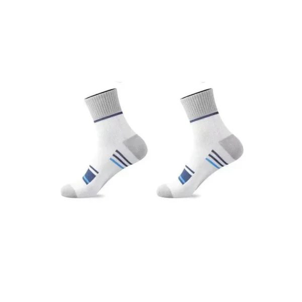 Men'S Cotton Socks , Breathable And Deodorant Sports Ins Trend Color-Blocked Stripe Student Socks - Image 6