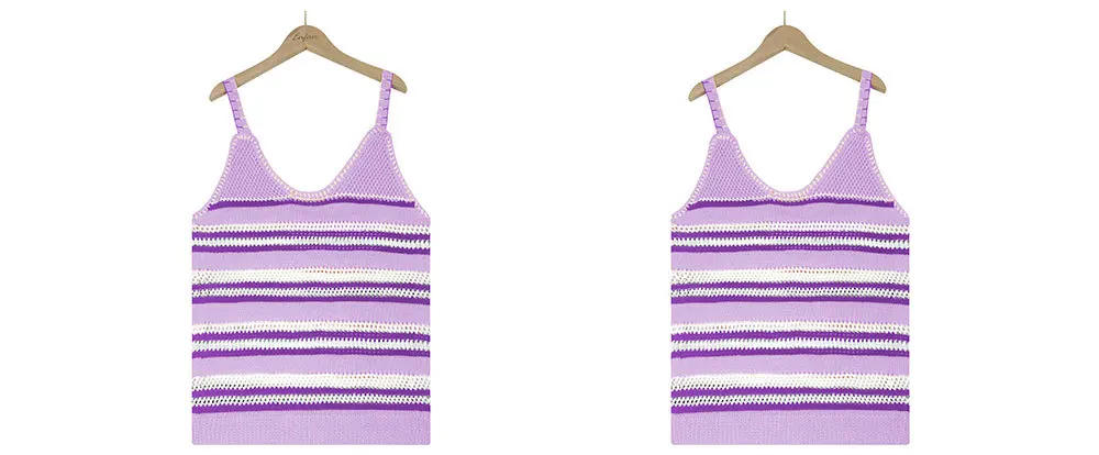 Stay Cool And Stylish With Our 2024 Summer Women'S V-Neck Stripe Knitted Tank Top - Made With Ice Silk For A Loose And Comfortable Fit! 24 Kf S49319Cddffb5477B8B1046Ba56Bf8898T