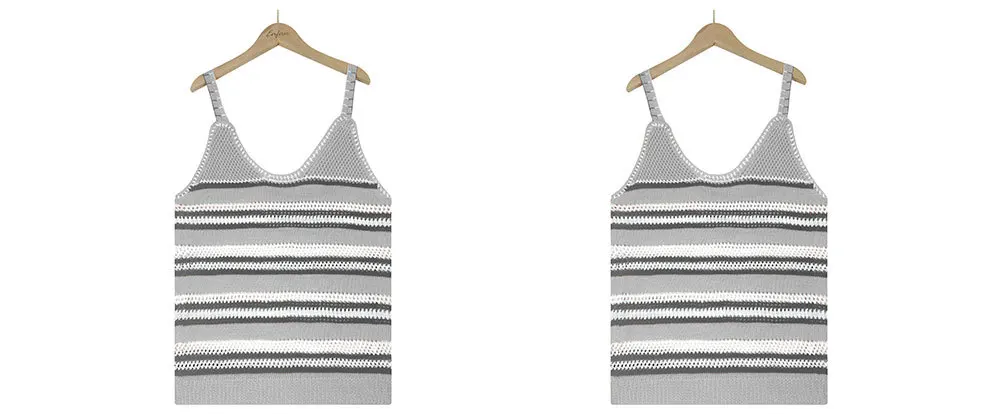 Stay Cool And Stylish With Our 2024 Summer Women'S V-Neck Stripe Knitted Tank Top - Made With Ice Silk For A Loose And Comfortable Fit! 18 Kf S61C6687B2De542E88Ede488265Db324D1