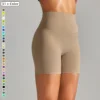 Kf S6D41468636344Ad48674C3Ff6D62607Ca Spring And Summer New Solid Color Yoga Shorts Double Sided Brushed Skinny High Waisted Elastic Sports
