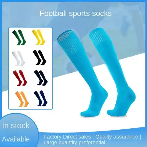 Premium Long Tube Football Socks With Anti-Slip Towel Bottom - Perfect For Adults And Children'S Sports