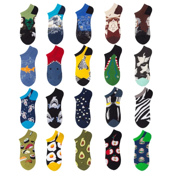 Spring Into Style With Oil Painting Avocado Ankle Socks For Women - Image 2