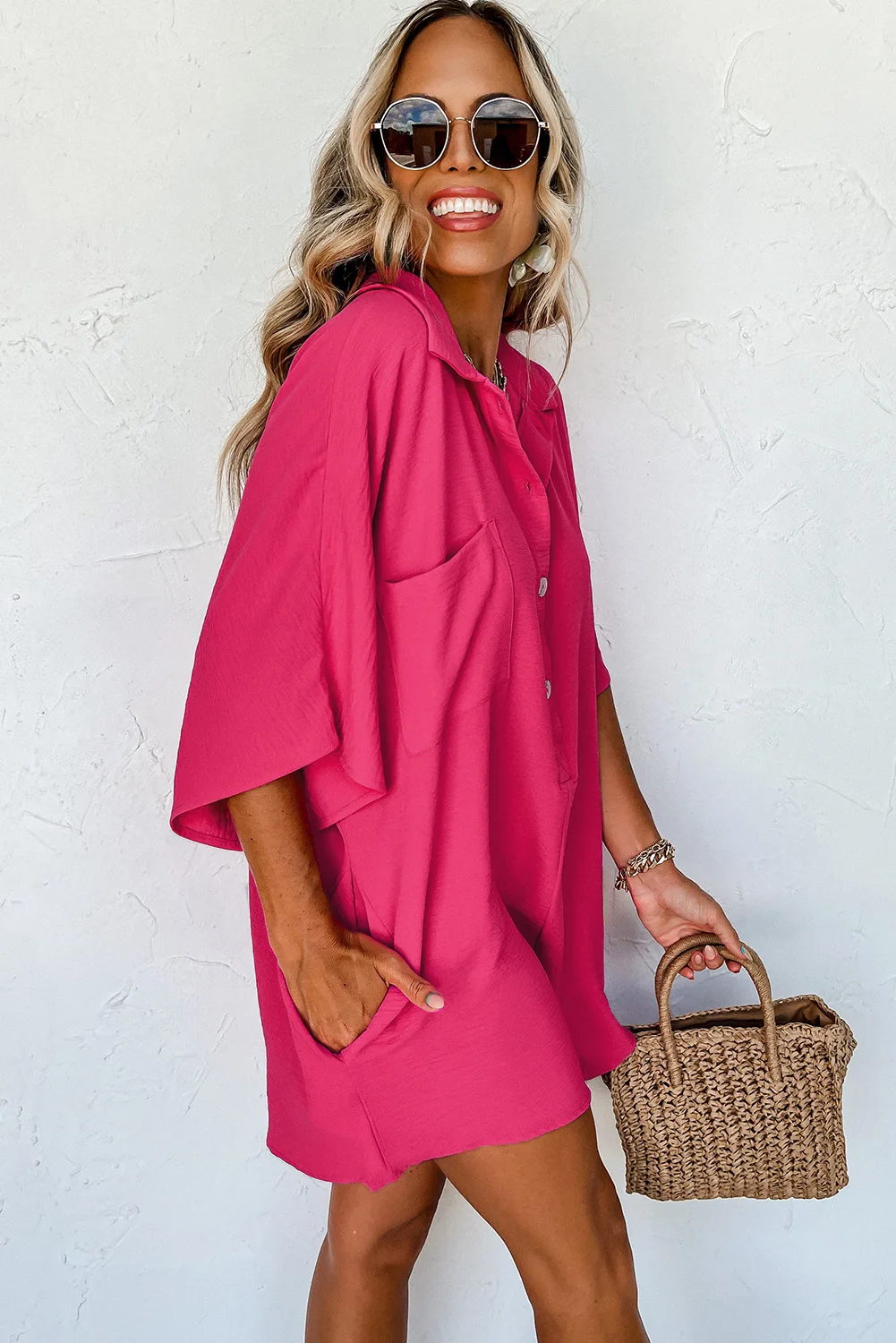 2024 Summer Women'S Shirt Jumpsuit: Comfortable, Loose Fit With Split Sleeves And Pocket Detail 24 Kf S77Ecfa49B3Ec42B18Ccf64D88Cf9C29E6