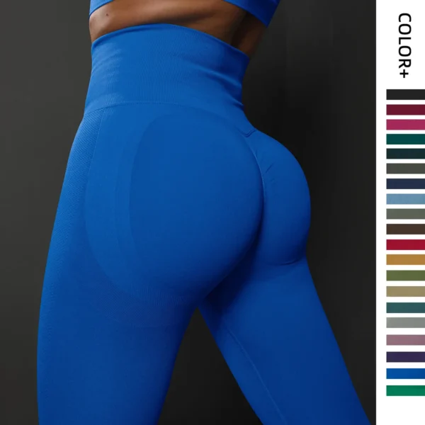 Smiling Face Yoga Dress: High Waist, Tight Fit, Peach Hip Training Pants For Women