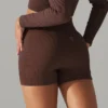 6-Piece Seamless Ribbed Yoga Suit Set - Sexy Back Design for Running, Fitness & Sports in Solid Colors - COFFEE, L