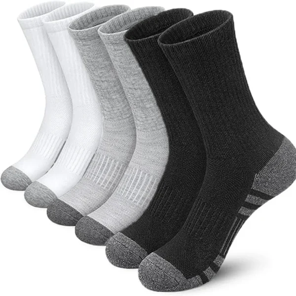 Upgrade Your Game With 3 Pairs Of Plus Size Men'S Basketball Socks In Black And White