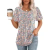 2024 Explosions: The Ultimate Pleated T-shirt Blouse for Women's Clothing - yellow-flowering, S