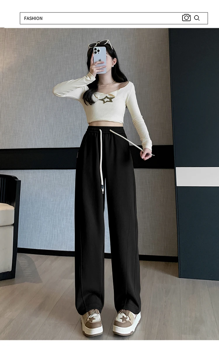 Upgrade Your Wardrobe With The Trendy Spring Summer Drawstring Wide Leg Pants - Available In High Waist And Large Sizes For Ultimate Comfort And Style! 53 Kf S93Fd314A091841Dc92390Fbd42Baf8D2J 1