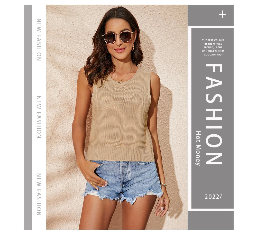 2024 Summer Women'S Fashion: Versatile Solid Color Camisoles Knit Tank Top - Must-Have For Every Wardrobe 11 Kf S94C32E9259D24193Aa420564F95Ab167D