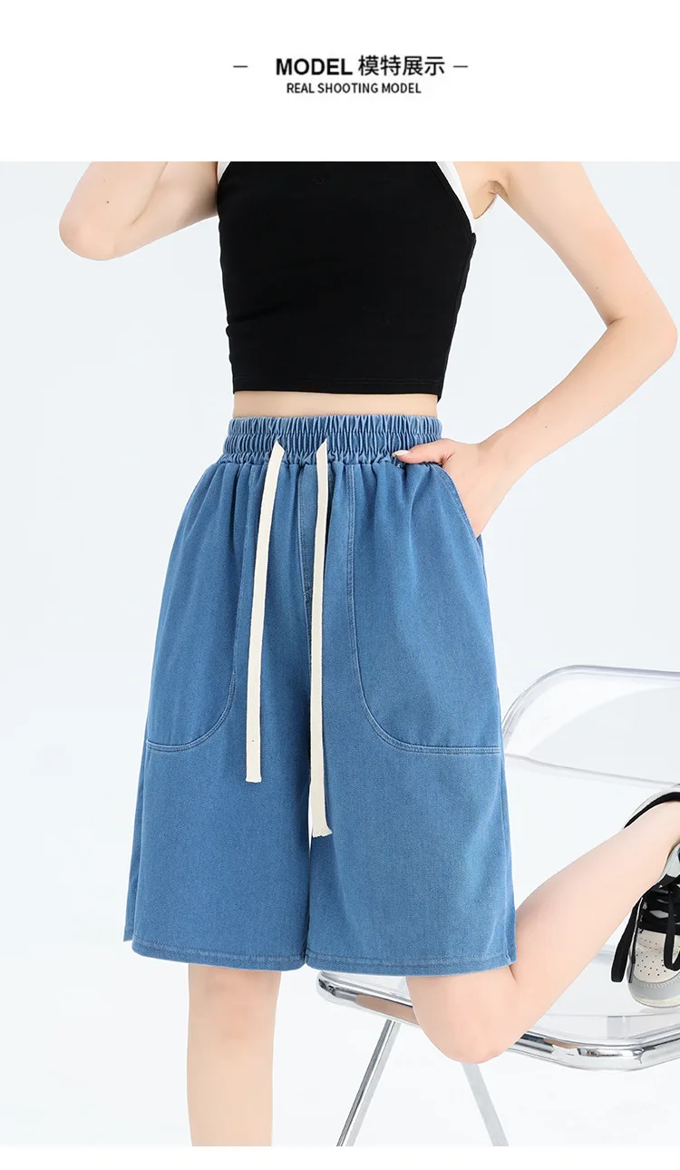 Stay Cool and Stylish this Summer with Tencel Denim Jean Shorts for Women - High Waist, Loose Fit, and Wide-Leg Design! 15 kf Sa44a9226707244e7a5e1c5a5f2f08599e