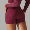 6-Piece Seamless Ribbed Yoga Suit Set - Sexy Back Design for Running, Fitness & Sports in Solid Colors - wine red, L
