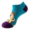 Spring into Style with Oil Painting Avocado Ankle Socks for Women - C21, One size fits all