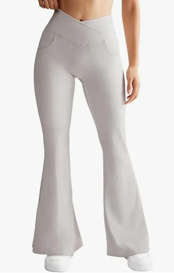 2024'S Must-Have: Women'S Sexy Ribbed Cross Yoga Pants With Pockets And High Waisted Flared Design 18 Kf Sbc79Ec583Ca544Bf85Dffe285E85D271H