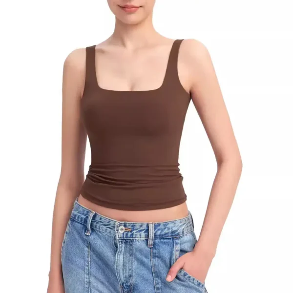 2024 Fashion Trend Alert: Sexy Square Neck Suspenders Vest For Women - Sleeveless Tank Top - Image 3