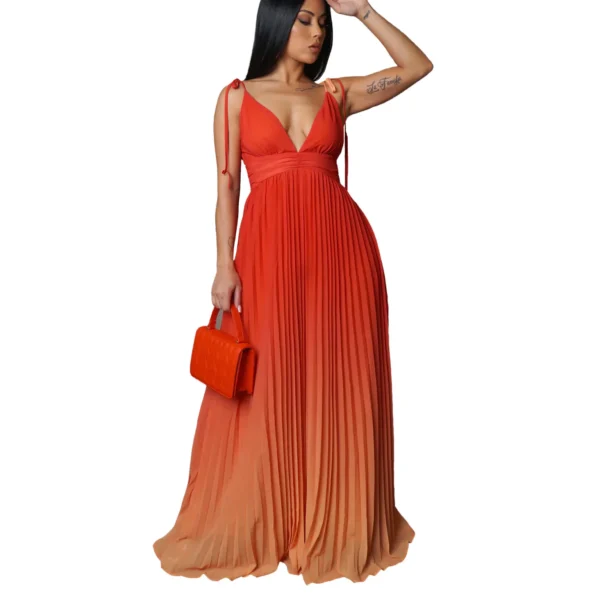 Summer Gradient Long Skirt Dresses: Sexy Strappy Suspender Backless Styles - Image 6