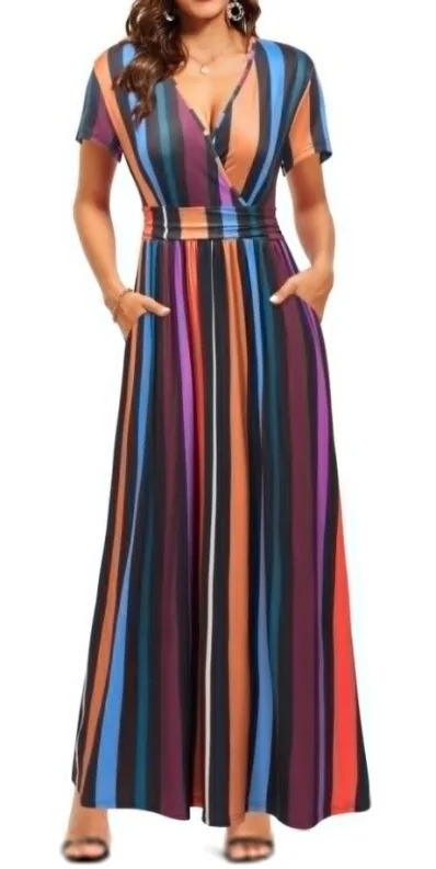 Flaunt Your Style With Our Women'S Summer Floral V-Neck Cropped Party Dress - Perfect For Any Occasion! 13 Undefined