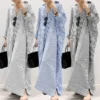 Kf Scd5E96Ea7E0948F9B09Eb1767B8A096Ba New Striped Plus Size Women Long Skirts Home Clothes Loose Breathable Dresses Nightdresses