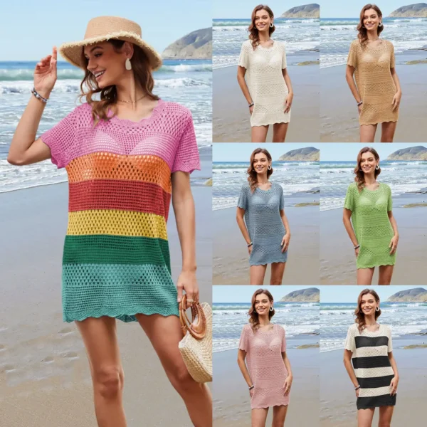 2024'S Hottest Women'S Crochet Wispy Top: The Must-Have Summer Beach Skirt Dress Combo - Image 3