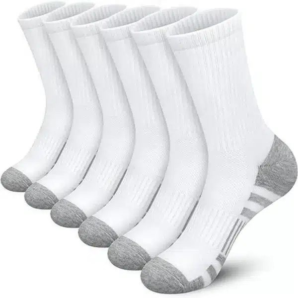 Upgrade Your Game With 3 Pairs Of Plus Size Men'S Basketball Socks In Black And White - Image 2