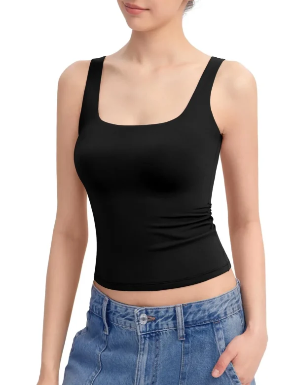 2024 Fashion Trend Alert: Sexy Square Neck Suspenders Vest For Women - Sleeveless Tank Top - Image 4