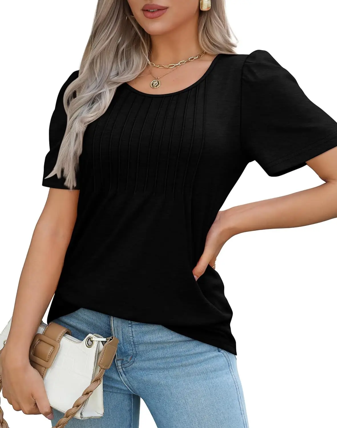 2024 Explosions: The Ultimate Pleated T-Shirt Blouse For Women'S Clothing 39 Kf Se5F3F19845E14Ba9948Eca99Bb62F3Bfh