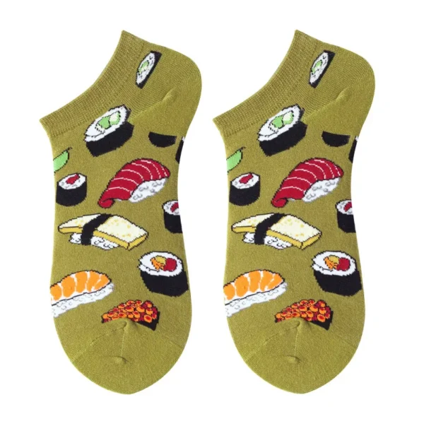 Spring Into Style With Oil Painting Avocado Ankle Socks For Women - Image 6